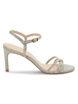 Stuart Weitzman Starla Metallic Sandals on SALE 